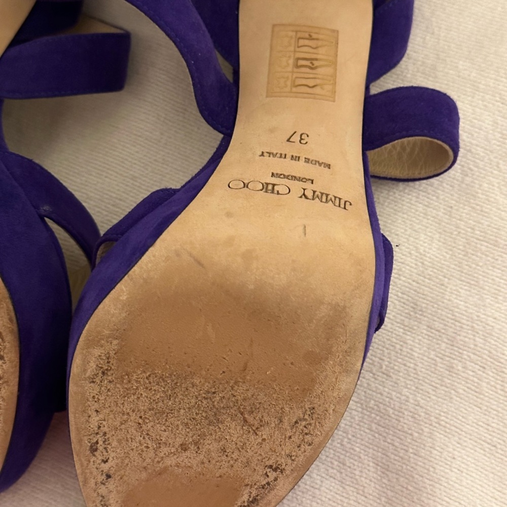 Jimmy choo purple velvet heels size 7 - Picture 6 of 7